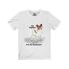 Load image into Gallery viewer, My Papillon Ate My Homework Unisex Jersey Short Sleeve Tee