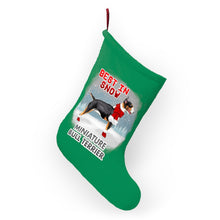 Load image into Gallery viewer, Miniature Bull Terrier Best In Snow Christmas Stockings