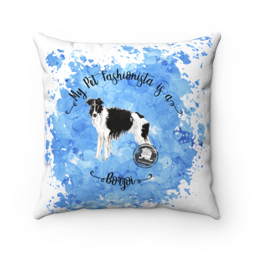 Borzoi Pet Fashionista Square Pillow