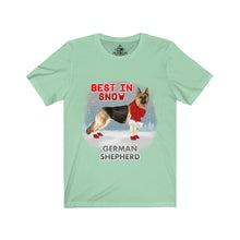 Load image into Gallery viewer, German Shepherd Best In Snow Unisex Jersey Short Sleeve Tee