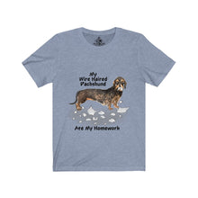 Load image into Gallery viewer, My Wire Haired Dachschund Ate My Homework Unisex Jersey Short Sleeve Tee