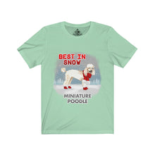 Load image into Gallery viewer, Miniature Poodle Best In Snow Unisex Jersey Short Sleeve Tee