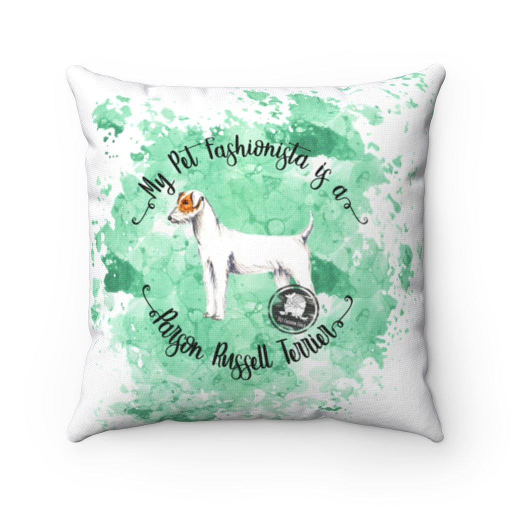 Parson Russell Terrier Pet Fashionista Square Pillow