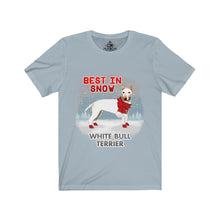 Load image into Gallery viewer, White Bull Terrier Best In Snow Unisex Jersey Short Sleeve Tee
