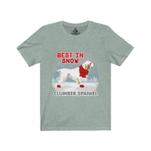 Load image into Gallery viewer, Clumber Spaniel Best In Snow Unisex Jersey Short Sleeve Tee