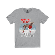 Load image into Gallery viewer, Chinese Crested Best In Snow Unisex Jersey Short Sleeve Tee