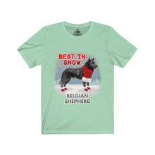 Load image into Gallery viewer, Belgian Shepherd Best In Snow Unisex Jersey Short Sleeve Tee
