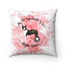 Load image into Gallery viewer, Boston Terrier Pet Fashionista Square Pillow