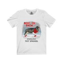 Load image into Gallery viewer, English Toy Spaniel Best In Snow Unisex Jersey Short Sleeve Tee