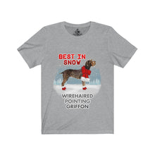 Load image into Gallery viewer, Wirehaired Pointing Griffon In Snow Unisex Jersey Short Sleeve Tee