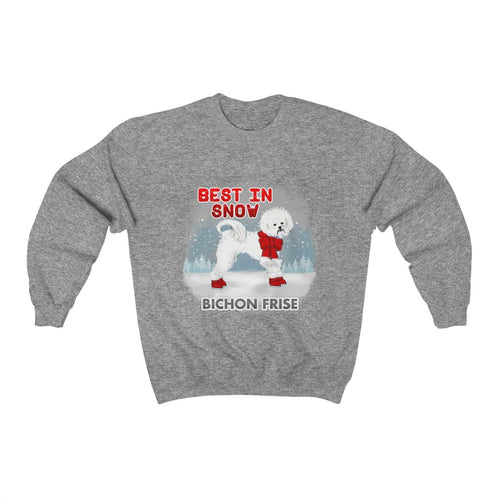 Bichon Frise Best In Snow Heavy Blend™ Crewneck Sweatshirt