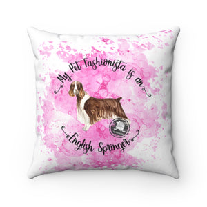 English Springer Spaniel Pet Fashionista Square Pillow