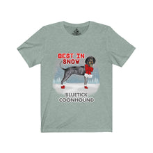 Load image into Gallery viewer, Bluetick Coonhound Best In Snow Unisex Jersey Short Sleeve Tee