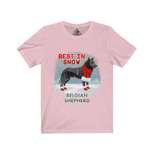 Load image into Gallery viewer, Belgian Shepherd Best In Snow Unisex Jersey Short Sleeve Tee