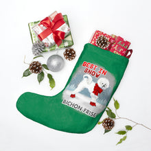Load image into Gallery viewer, Bichon Frise Best In Snow Christmas Stockings