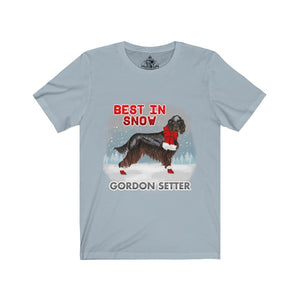 Gordon Setter Best In Snow Unisex Jersey Short Sleeve Tee