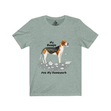 Load image into Gallery viewer, My Beagle Ate My Homework Unisex Jersey Short Sleeve Tee