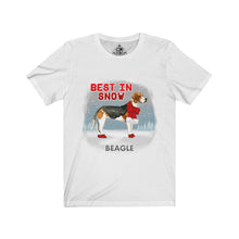Load image into Gallery viewer, Beagle Best In Snow Unisex Jersey Short Sleeve Tee
