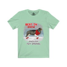 Load image into Gallery viewer, English Toy Spaniel Best In Snow Unisex Jersey Short Sleeve Tee