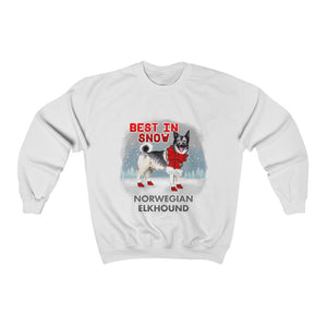 Norwegian Elkhound Best In Snow Heavy Blend™ Crewneck Sweatshirt