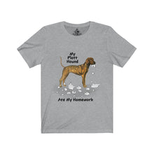 Load image into Gallery viewer, My Plott Hound Ate My Homework Unisex Jersey Short Sleeve Tee