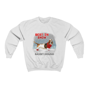 Basset Hound Best In Snow Heavy Blend™ Crewneck Sweatshirt