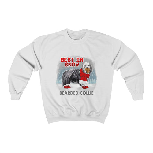 Bearded Collie Best In Snow Heavy Blend™ Crewneck Sweatshirt