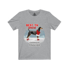 Load image into Gallery viewer, German Pinscher Best In Snow Unisex Jersey Short Sleeve Tee