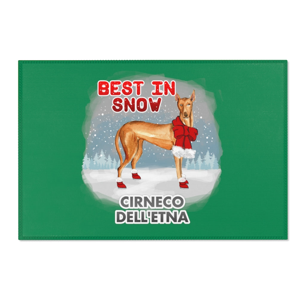 Cirneco Dell'Etna Best In Snow Area Rug
