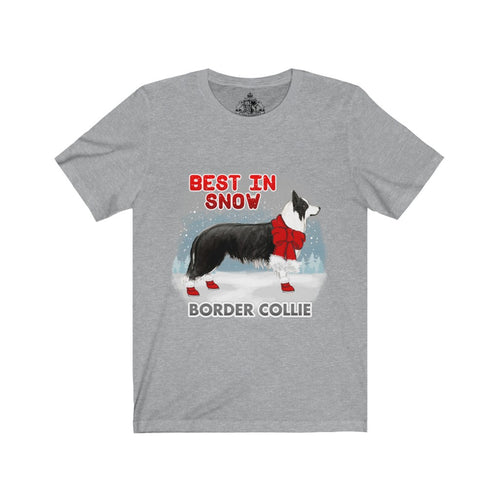 Border Collie Best In Snow Unisex Jersey Short Sleeve Tee