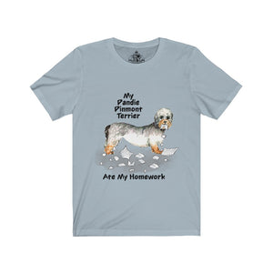 My Dandie Dinmont Terrier Ate My Homework Unisex Jersey Short Sleeve Tee