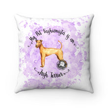 Load image into Gallery viewer, Irish Terrier Pet Fashionista Square Pillow