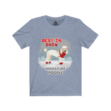 Load image into Gallery viewer, Miniature Poodle Best In Snow Unisex Jersey Short Sleeve Tee