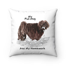 Load image into Gallery viewer, My Puli Ate My Homework Square Pillow