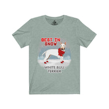 Load image into Gallery viewer, White Bull Terrier Best In Snow Unisex Jersey Short Sleeve Tee