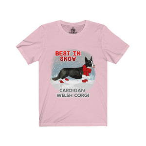 Cardigan Welsh Corgi Best In Snow Unisex Jersey Short Sleeve Tee
