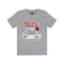 Load image into Gallery viewer, Dalmation Best In Snow Unisex Jersey Short Sleeve Tee