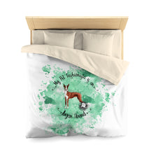Load image into Gallery viewer, Ibizan Hound Pet Fashionista Duvet Cover