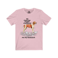 Load image into Gallery viewer, My American English Coonhound Ate My Homework Unisex Jersey Short Sleeve Tee