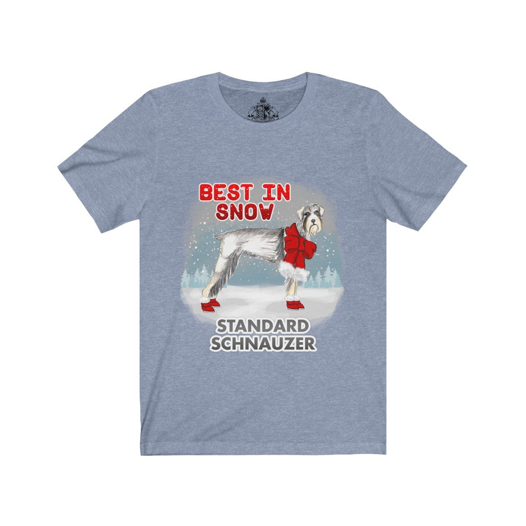 Standard Schnauzer Best In Snow Unisex Jersey Short Sleeve Tee