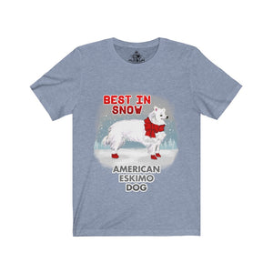 American Eskimo Dog Best In Snow Unisex Jersey Short Sleeve Tee
