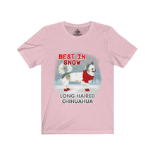 Load image into Gallery viewer, Long Haired Chihuahua Best In Snow Unisex Jersey Short Sleeve Tee