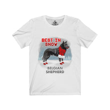 Load image into Gallery viewer, Belgian Shepherd Best In Snow Unisex Jersey Short Sleeve Tee