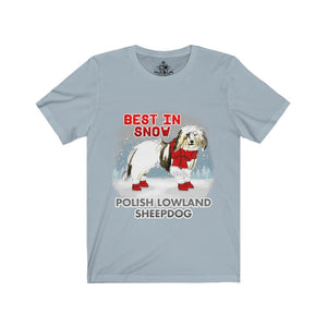 Polish Lowland Sheepdog Best In Snow Unisex Jersey Short Sleeve Tee