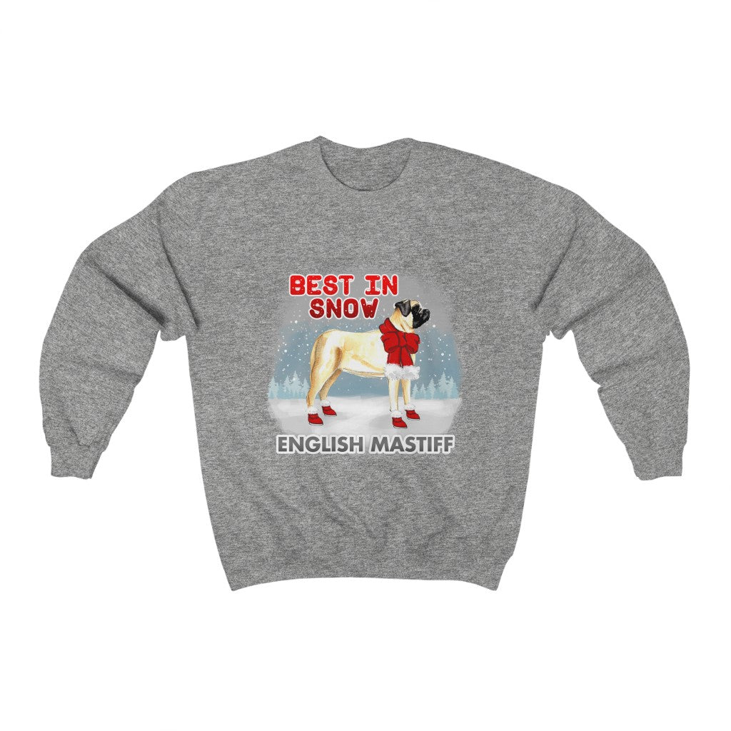 English Mastiff Best In Snow Heavy Blend™ Crewneck Sweatshirt