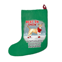 Load image into Gallery viewer, Portuguese Podengo Pequeno Best In Snow Christmas Stockings