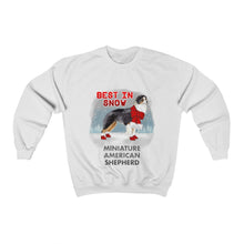 Load image into Gallery viewer, Miniature American Shepherd Best In Snow Heavy Blend™ Crewneck Sweatshirt