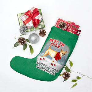 Short Haired Chihuahua Best In Snow Christmas Stockings