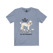 Load image into Gallery viewer, My Miniature Poodle Ate My Homework Unisex Jersey Short Sleeve Tee