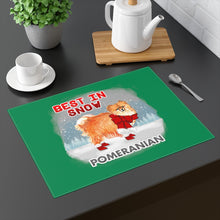 Load image into Gallery viewer, Pomeranian Best In Snow Placemat